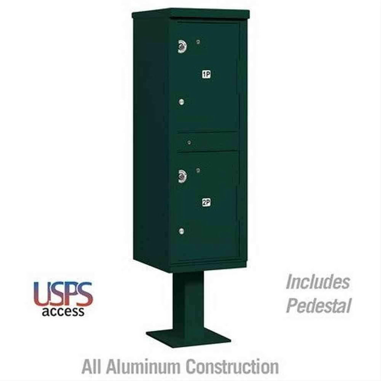 Salsbury Industries 3302BRZ-U 3302-U Outdoor Parcel Locker 2 Compartments USPS Access Bronze