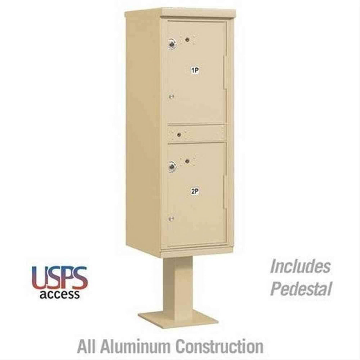 Salsbury Industries 3302GRN-U 3302-U Outdoor Parcel Locker 2 Compartments USPS Access Green