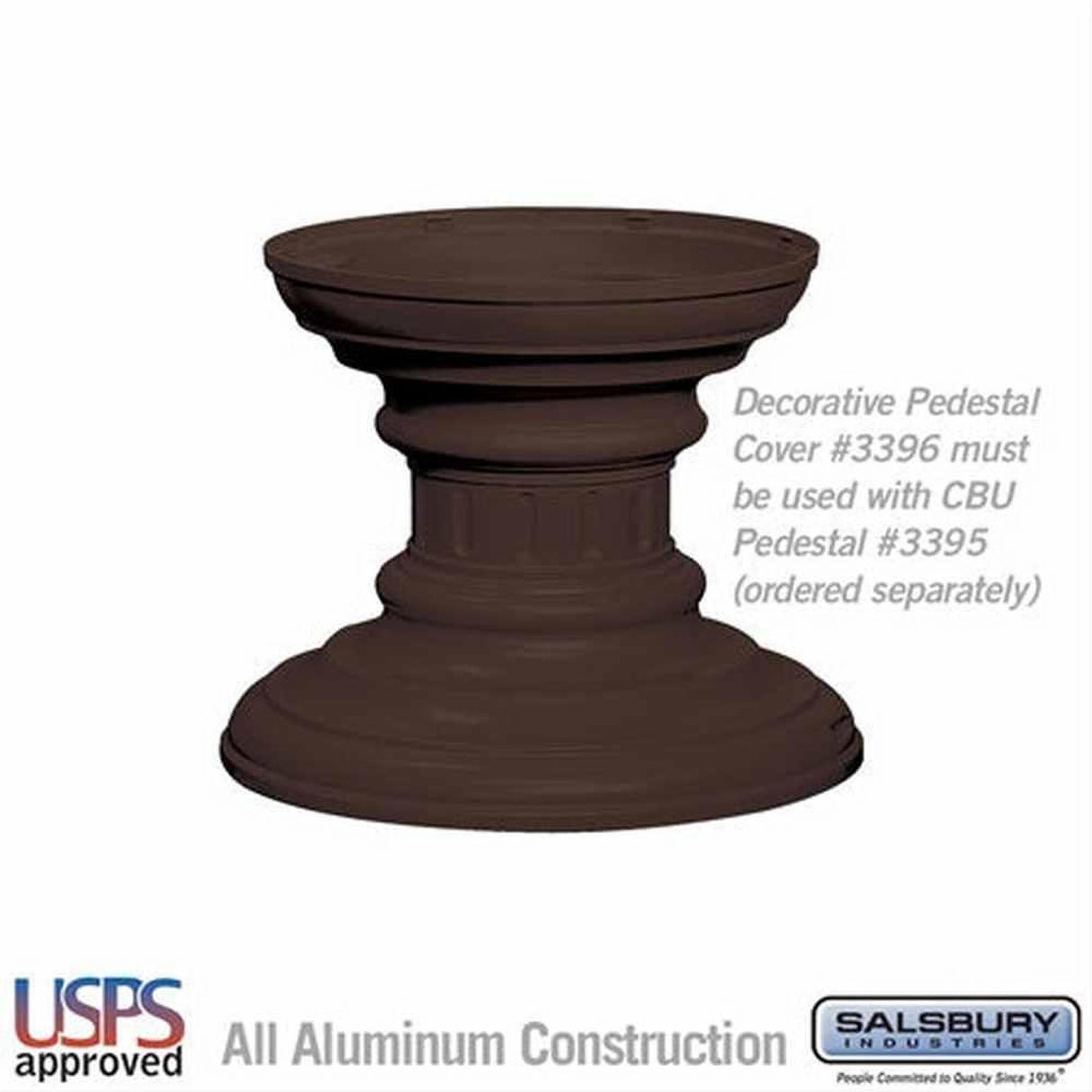 Salsbury Industries 3386BRZ 3386 Regency Decorative Pedestal Cover Short Bronze