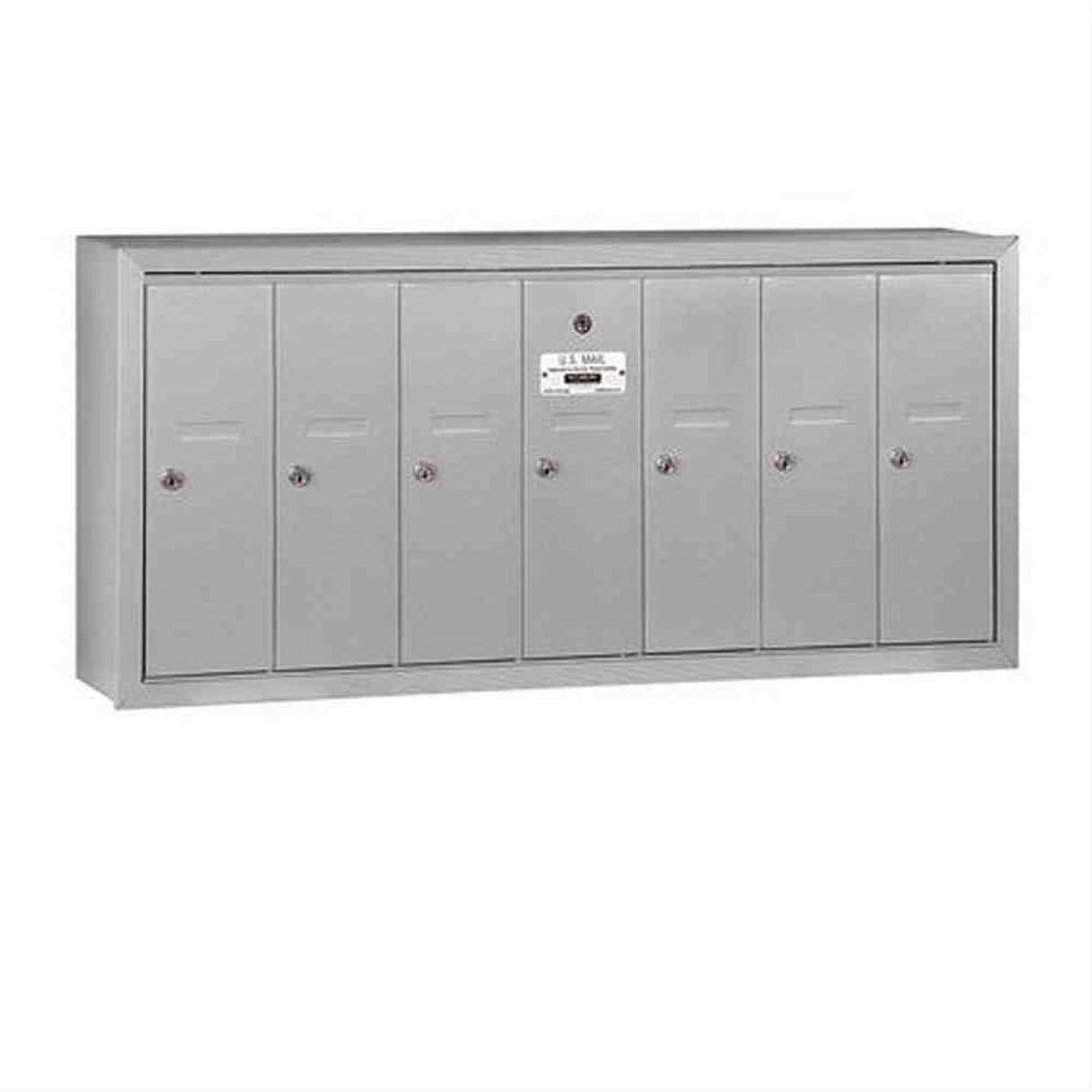 Salsbury Industries 3507ASU 3507-SU Vertical Mailbox 7 Doors Surface Mounted USPS Access Aluminum