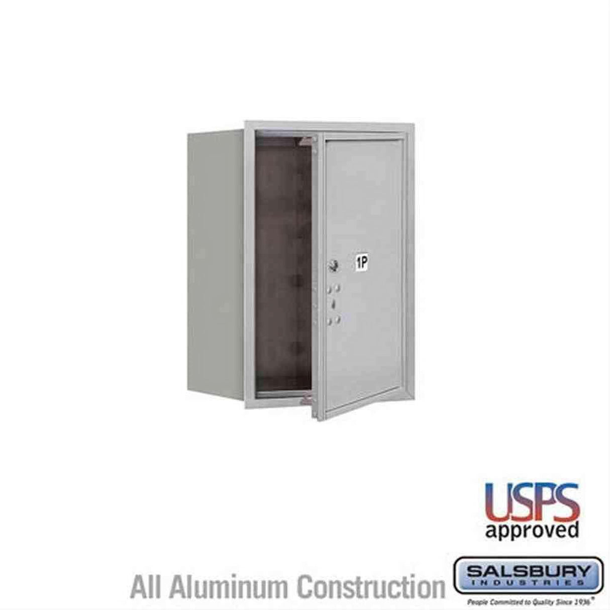 Salsbury Industries 3706S-1PAFU-1P-FU 4C Horizontal Mailbox 6 Door High Front Loading USPS Access Aluminum
