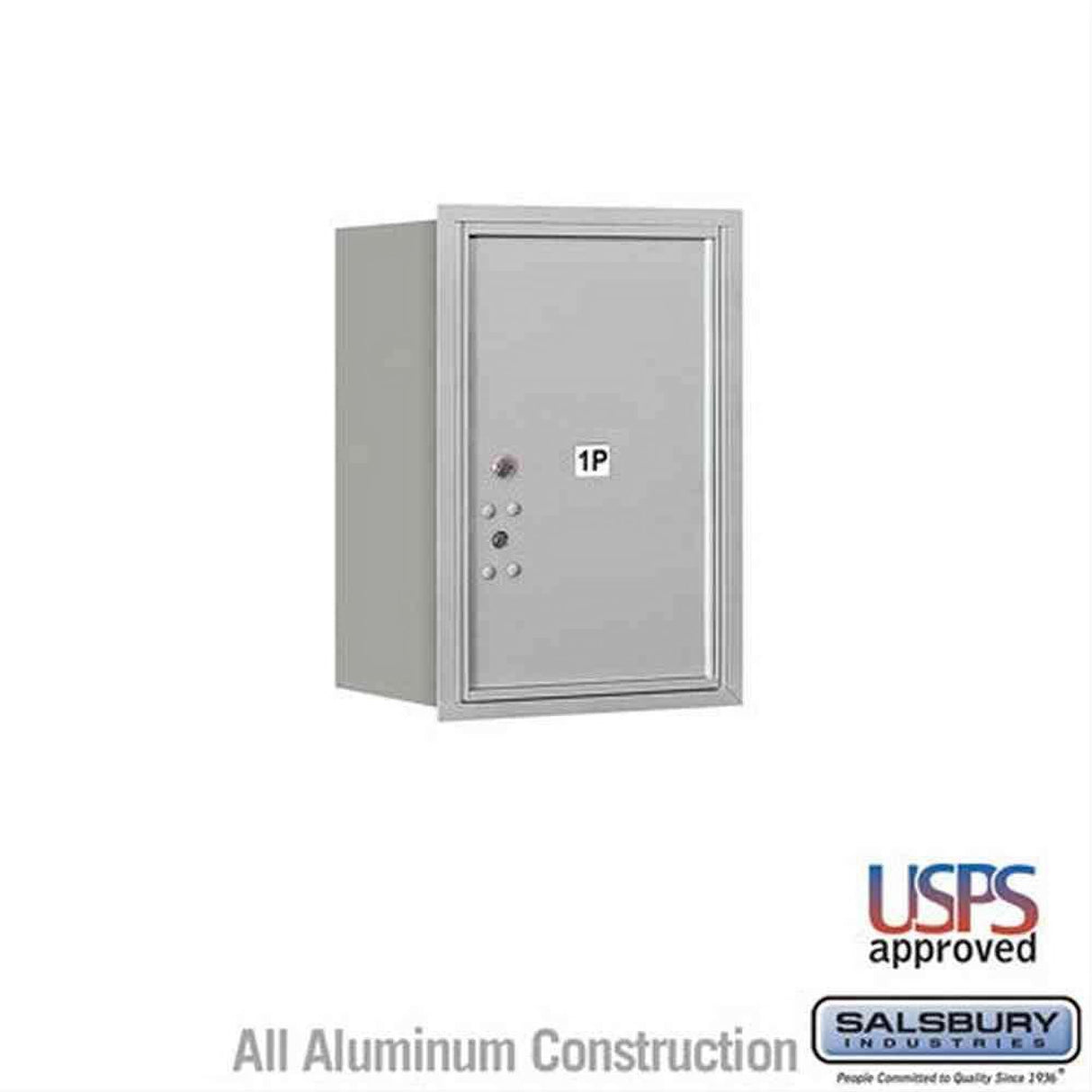 Salsbury Industries 3706S-1PARU-1P-RU 4C Horizontal Mailbox 6 Door High Rear Loading USPS Access Aluminum