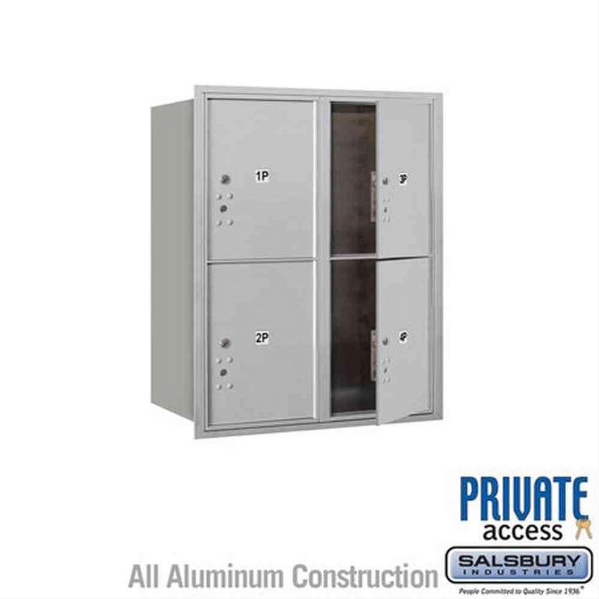 Salsbury Industries 3710D-4PAFP-4P-FP 4C Horizontal Mailbox 10 Door High Front Loading Private Access Aluminum
