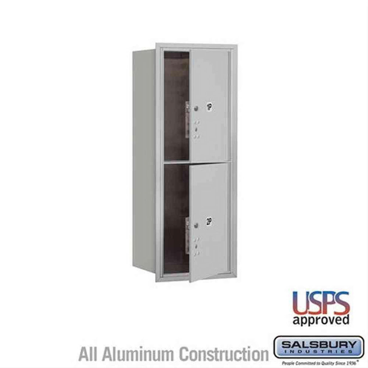 Salsbury Industries 3710S-2PAFU-2P-FU 4C Horizontal Mailbox 10 Door High Front Loading USPS Access Aluminum