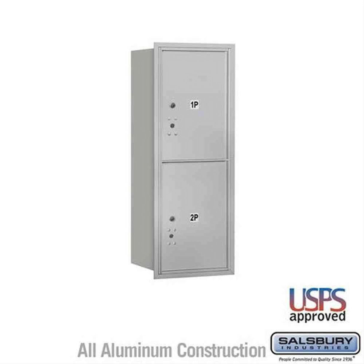 Salsbury Industries 3710S-2PARU-2P-RU 4C Horizontal Mailbox 10 Door High Rear Loading USPS Access Aluminum