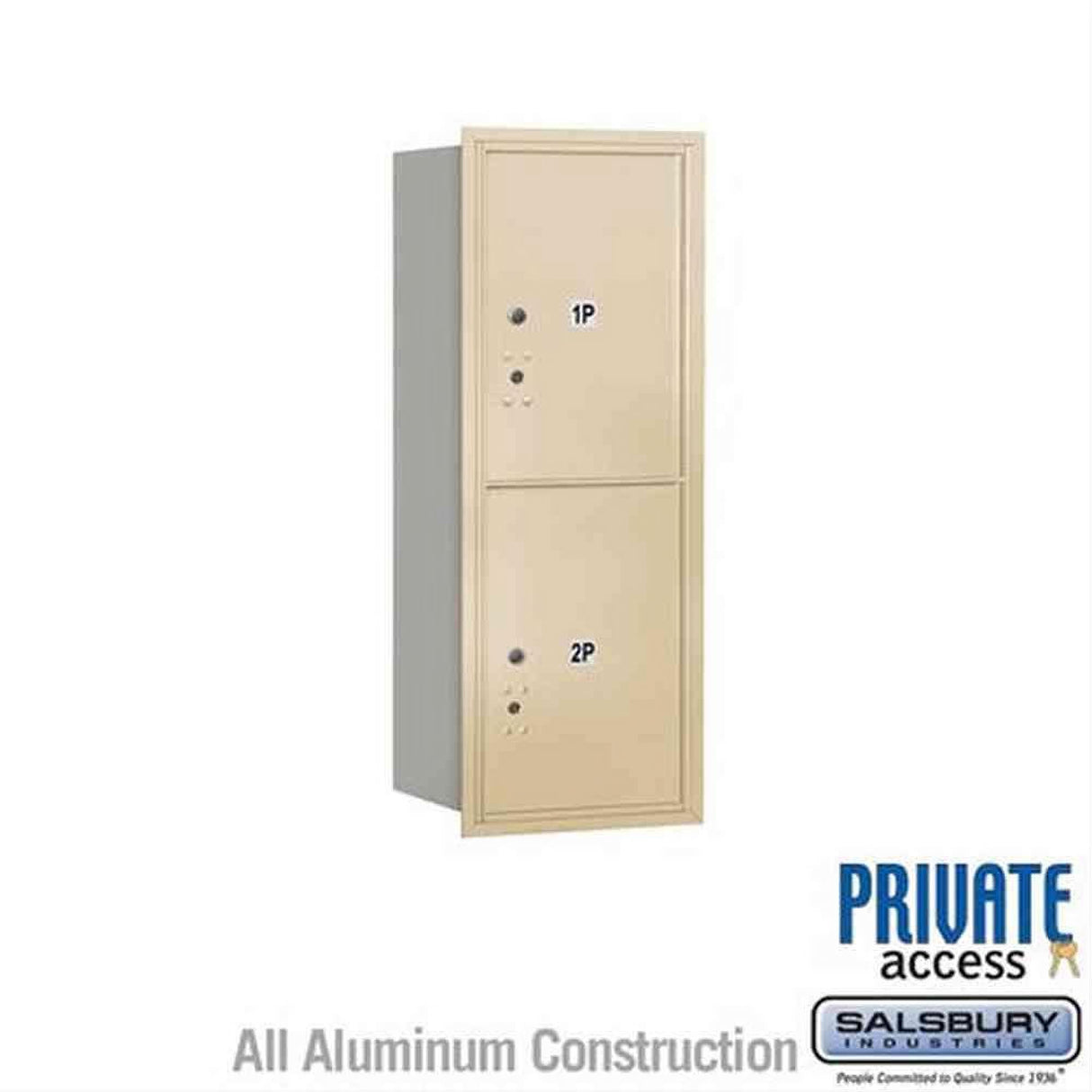 Salsbury Industries 3710S-2PSRP-2P-RP 4C Horizontal Mailbox 10 Door High Rear Loading Private Access Sandstone