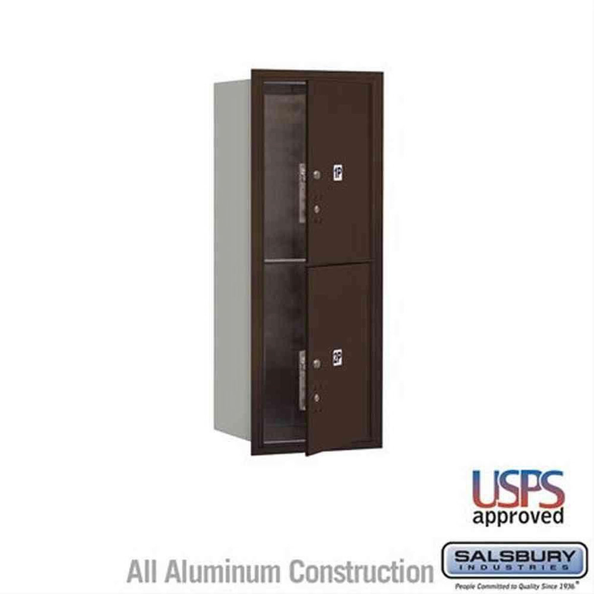 Salsbury Industries 3710S-2PZFU-2P-FU 4C Horizontal Mailbox 10 Door High Front Loading USPS Access Bronze
