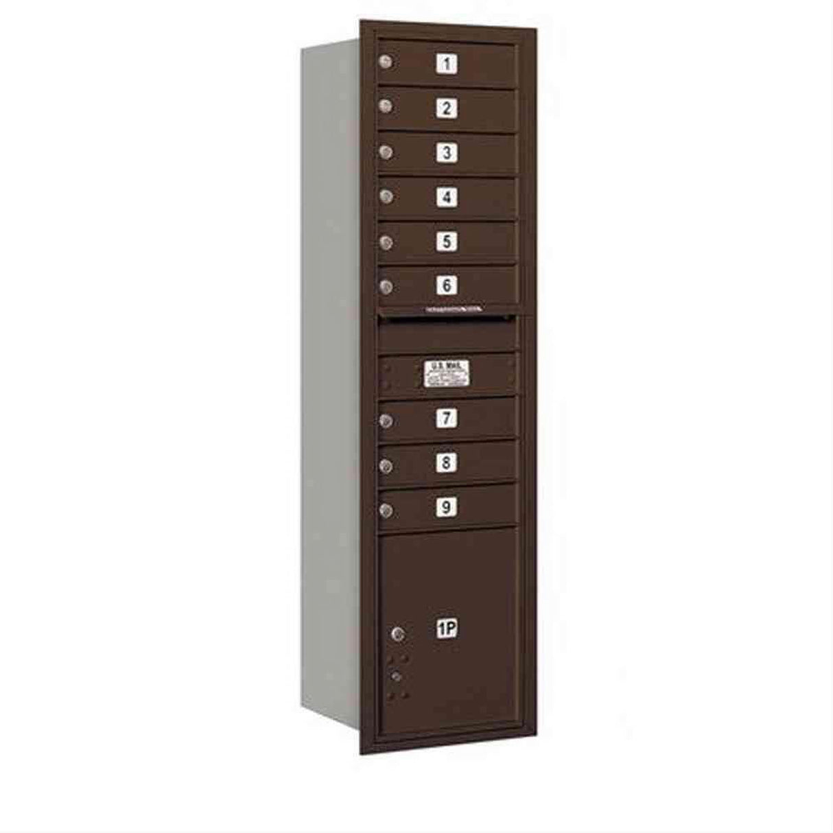Salsbury Industries 3716S-09ZRP-09-RP 4C Horizontal Maximum Height Mailbox Rear Loading Private Access Bronze