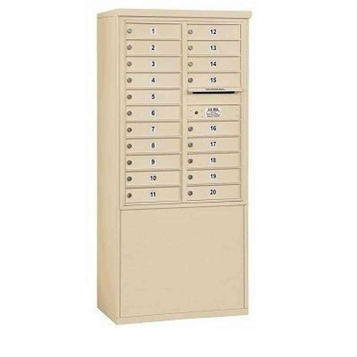 Salsbury Industries 3911D-20SFU-20 Free-Standing 4C Horizontal Mailbox Sandstone