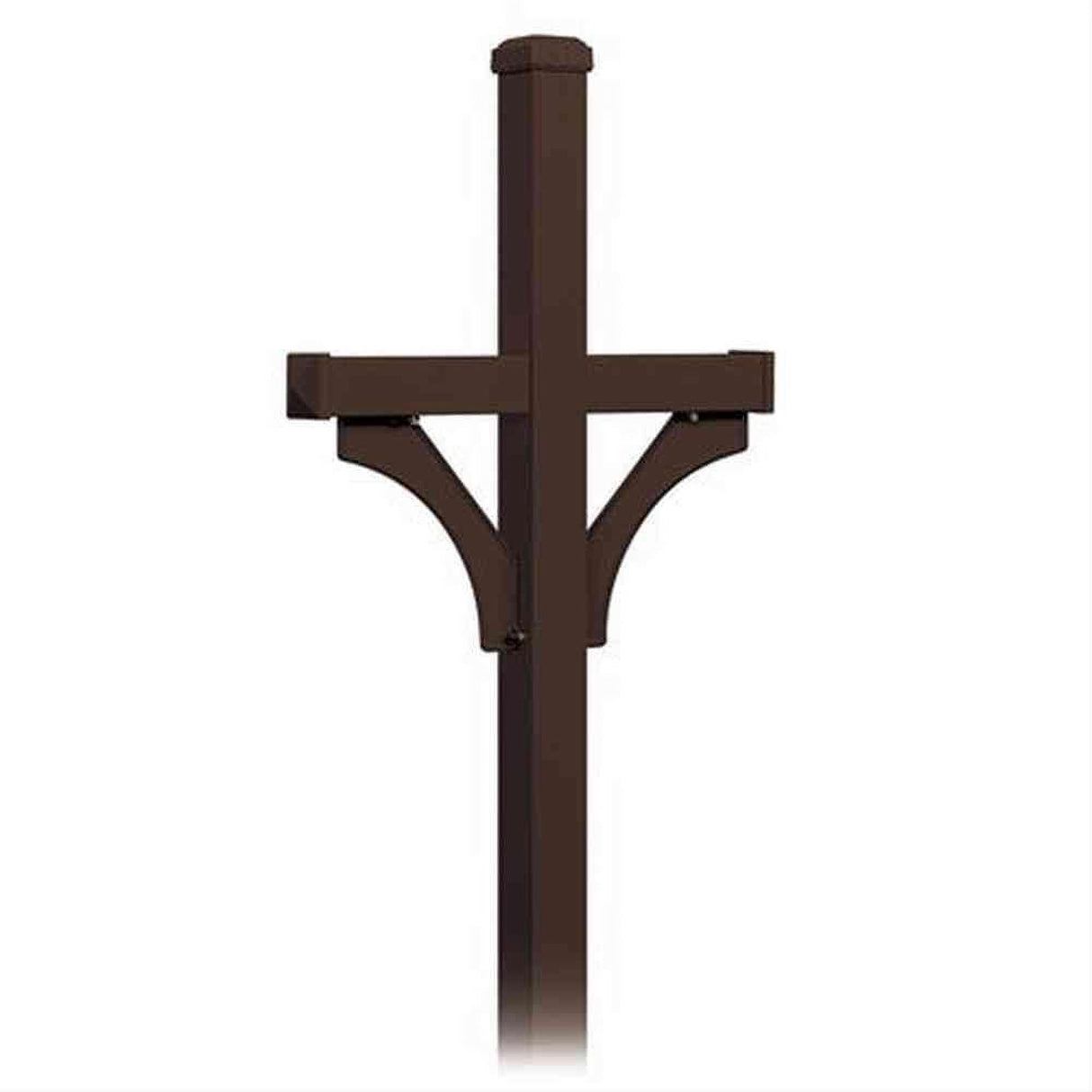 Salsbury Industries 4872BRZ 4872 Deluxe Mailbox Post 2 Sided for 2 Mailboxes In Ground Mounted Bronze