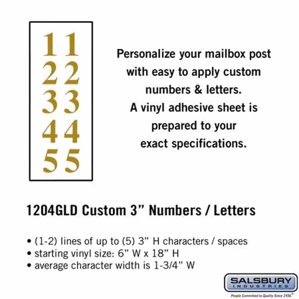 Salsbury Industries 1204GLD gold vinyl custom numbers
