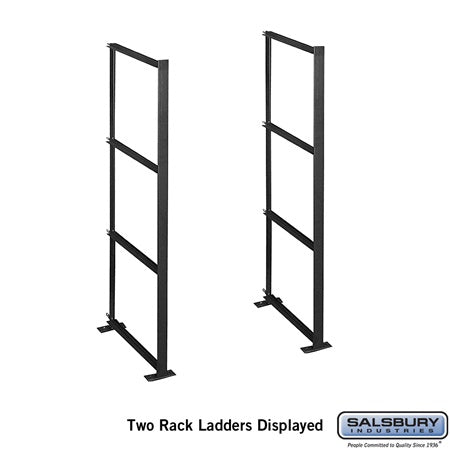 Salsbury Industries 2200C3 rack ladder in satin stainless, front view