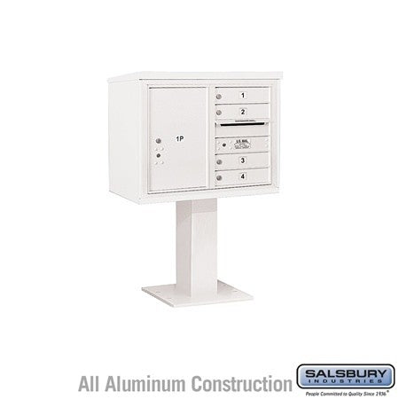 Salsbury Industries 3406D-04WHT white pedestal mailbox