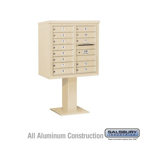 Salsbury Industries 3408D-13SAN sandstone pedestal mailbox