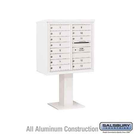 Salsbury Industries 3408D-13WHT white pedestal mailbox