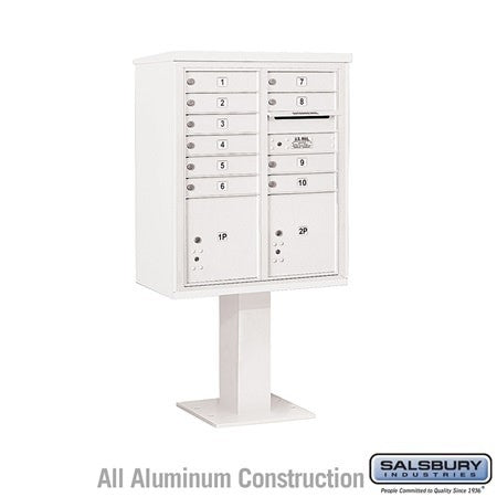 Salsbury Industries 3410DA-10WHT white pedestal mailbox