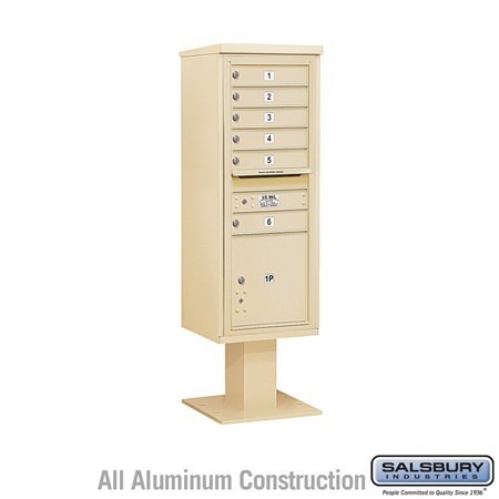 Salsbury Industries 3413S-06SAN sandstone pedestal mailbox