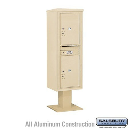 Salsbury Industries 3414S-2PSAN sandstone pedestal mailbox