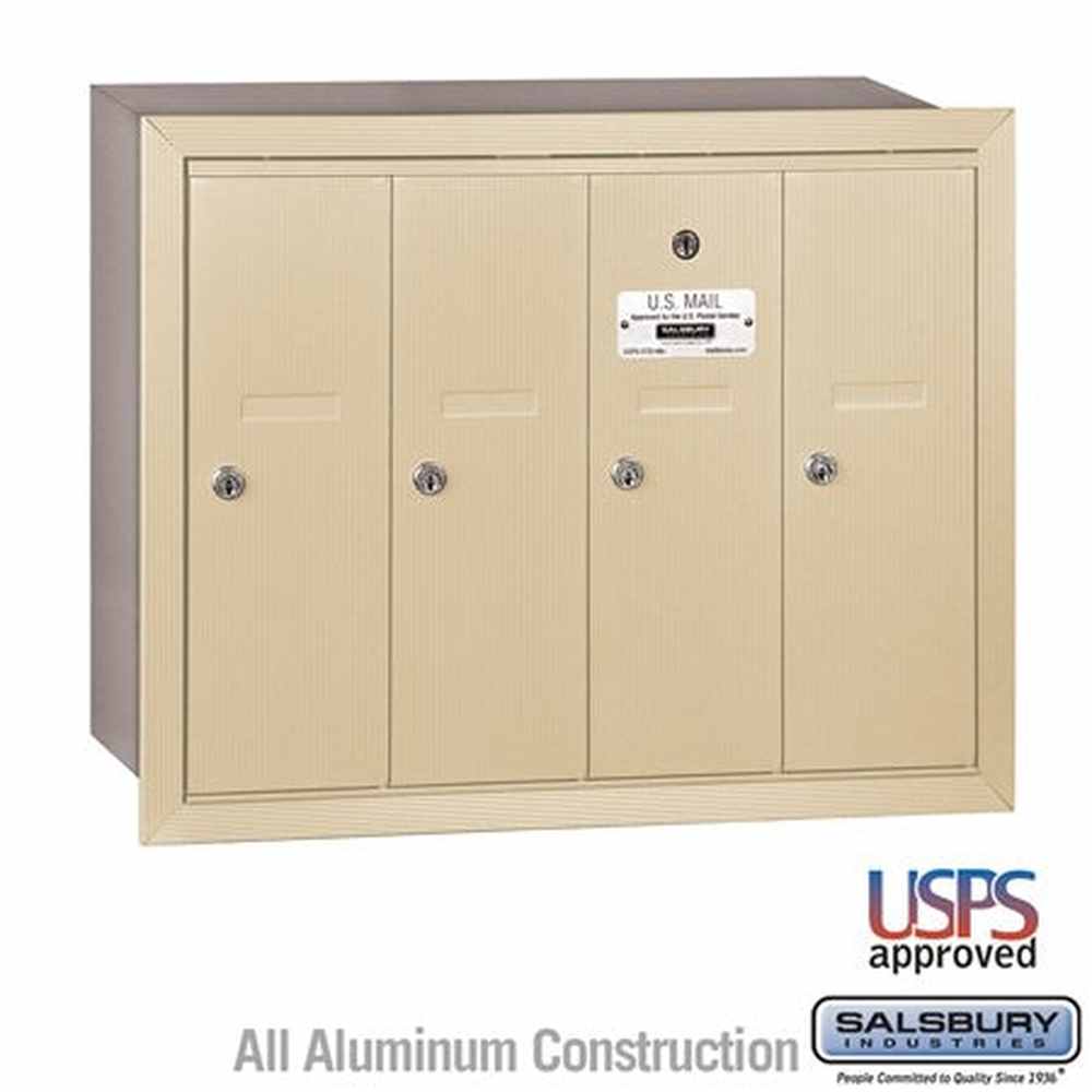 Salsbury Industries 3504SRU sandstone vertical mailbox usps access
