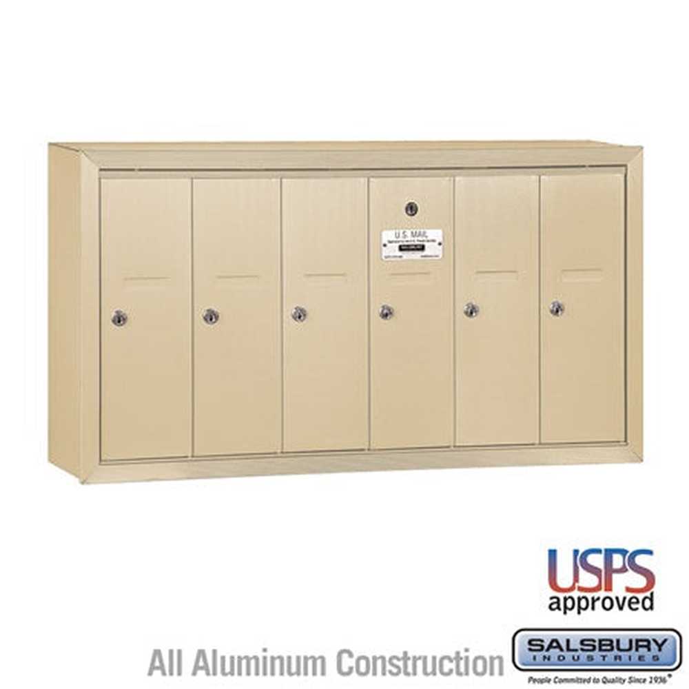 Salsbury Industries 3506SSU sandstone vertical mailbox usps access