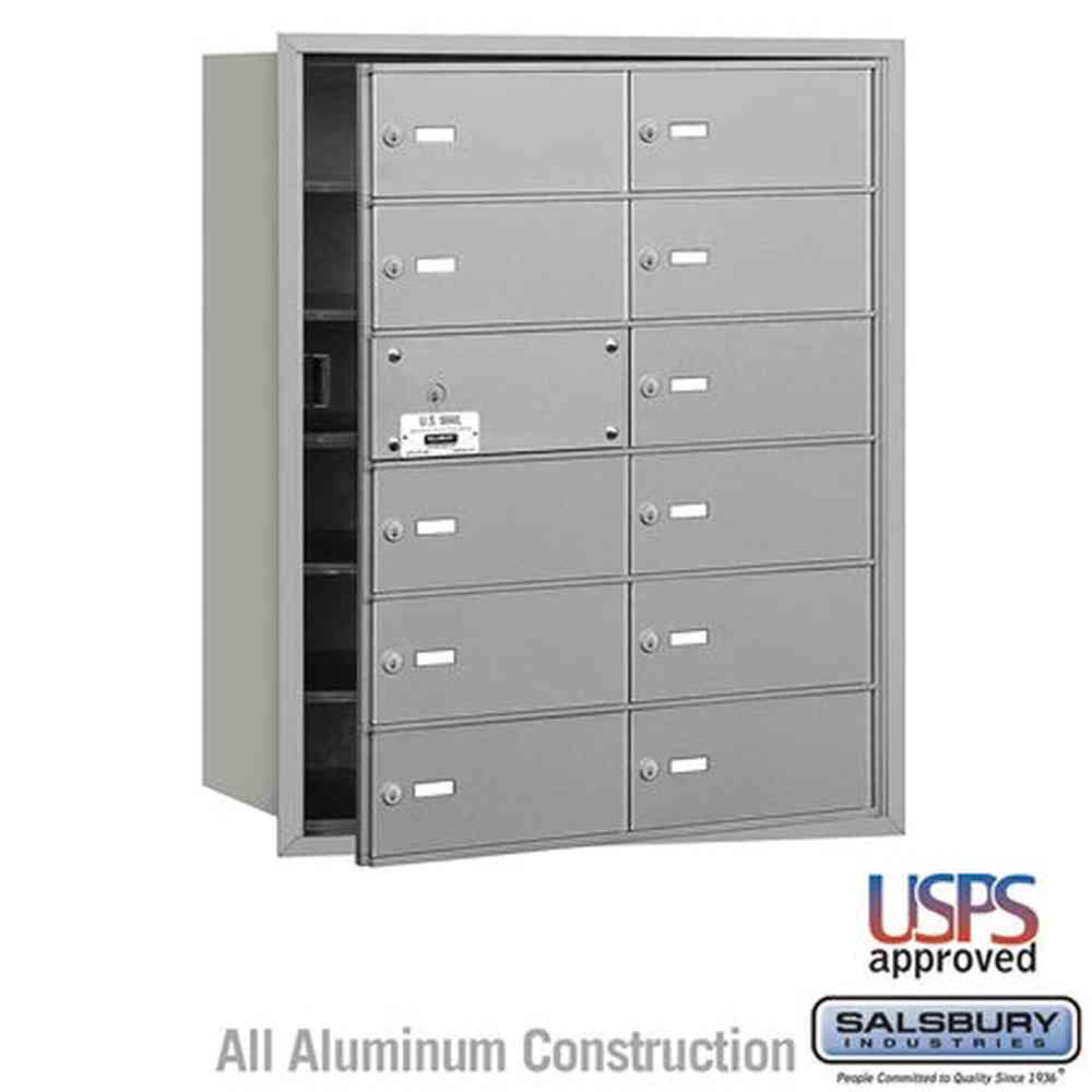 Salsbury Industries 3612AFU aluminum horizontal mailbox usps access