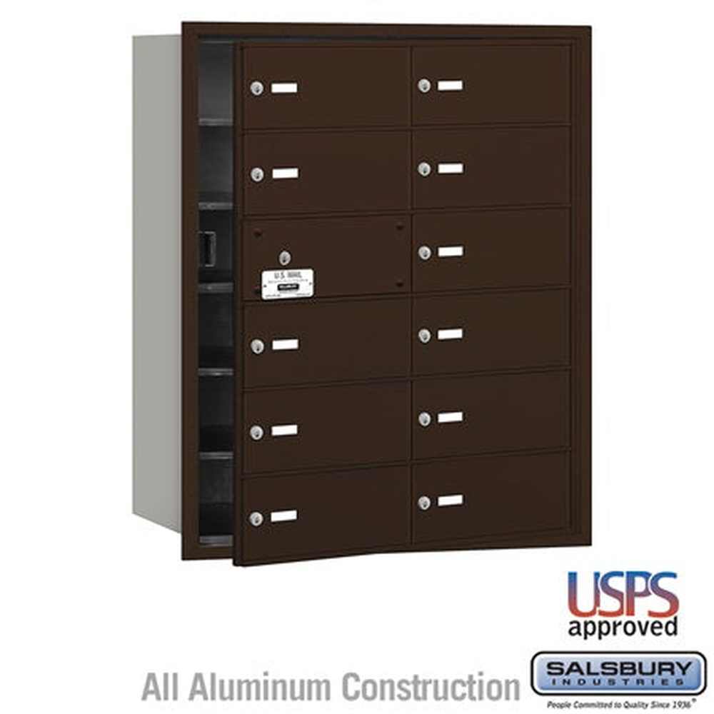 Salsbury Industries 3612ZFU bronze horizontal mailbox usps access