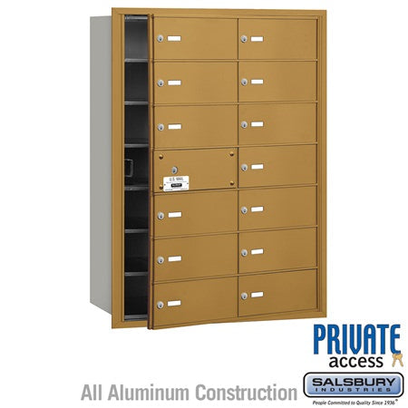 Salsbury Industries 3614GFP gold horizontal mailbox private access