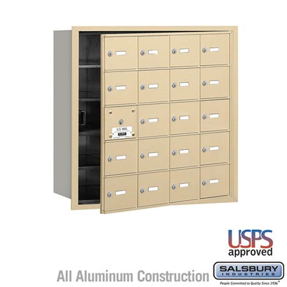 Salsbury Industries 3620SFU sandstone horizontal mailbox usps access