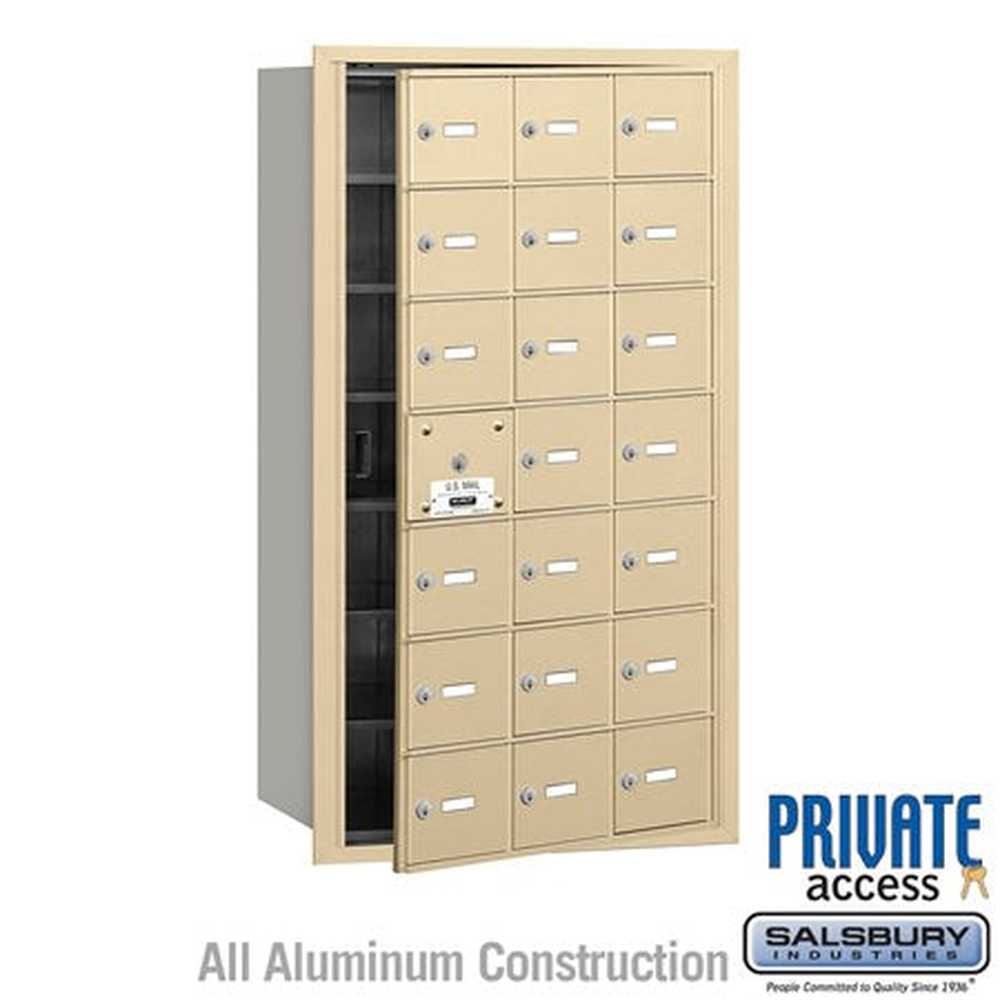Salsbury Industries 3621SFP sandstone horizontal mailbox private access