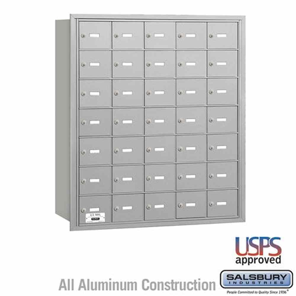 Salsbury Industries 3635ARU aluminum horizontal mailbox usps access