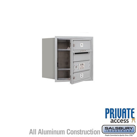 Salsbury Industries 3704S-02AFP-02-FP 4C Horizontal Mailbox 4 Door High Front Loading Private Access Aluminum