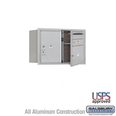 Salsbury Industries 3705D-01AFU-01-FU 4C Horizontal Mailbox 5 Door High Front Loading USPS Access Aluminum