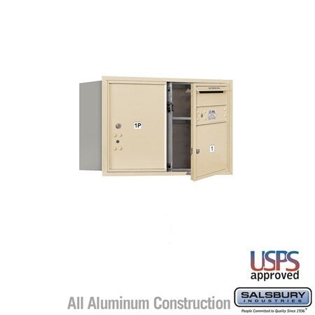 Salsbury Industries 3705D-01SFU-01-FU 4C Horizontal Mailbox 5 Door High Front Loading USPS Access Sandstone