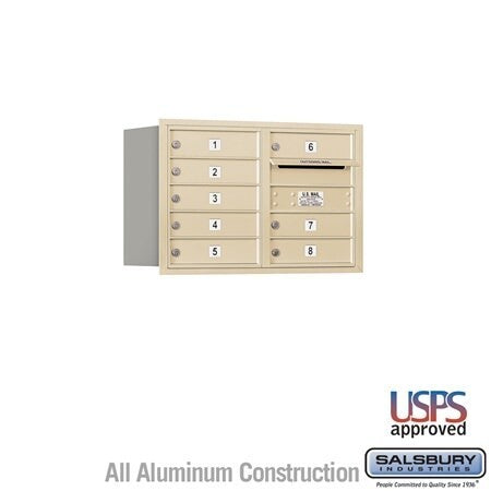 Salsbury Industries 3705D-08SRU sandstone horizontal mailbox usps access