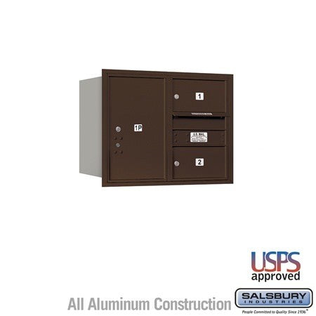 Salsbury Industries 3706D-02ZRU-02-RU 4C Horizontal Mailbox 6 Door High Rear Loading USPS Access Bronze