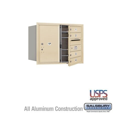 Salsbury Industries 3706D-04SFU sandstone horizontal mailbox usps access