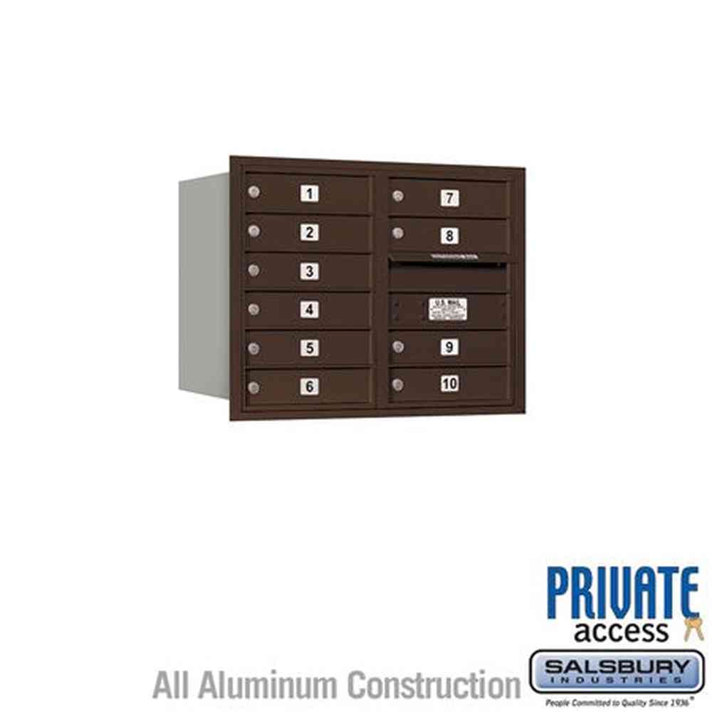 Salsbury Industries 3706D-10ZRP bronze horizontal mailbox private access