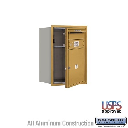 Salsbury Industries 3706S-01GFU gold horizontal mailbox usps access