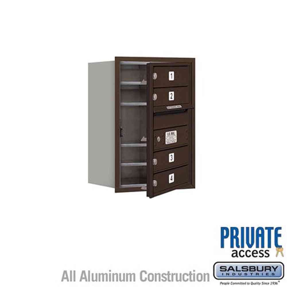 Salsbury Industries 3706S-04ZFP bronze horizontal mailbox private access