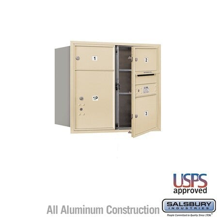 Salsbury Industries 3707D-03SFU-03-FU 4C Horizontal Mailbox 7 Door High Front Loading USPS Access Sandstone