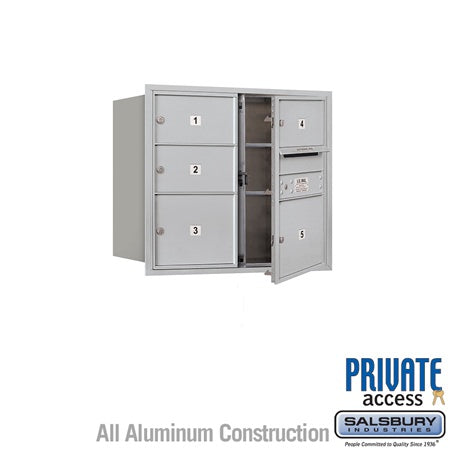 Salsbury Industries 3707D-05AFP-05-FP 4C Horizontal Mailbox 7 Door High Front Loading Private Access Aluminum