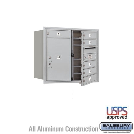 Salsbury Industries 3707D-06AFU aluminum horizontal mailbox usps access
