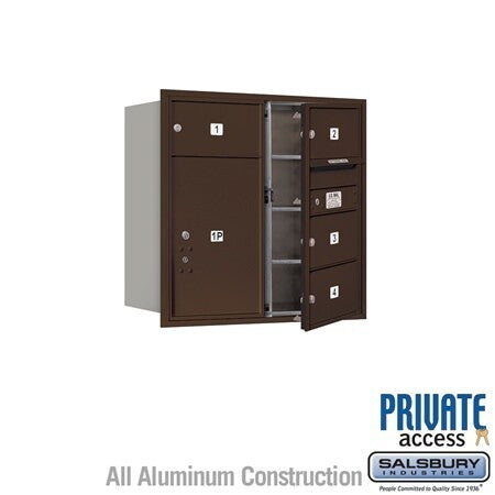 Salsbury Industries 3708D-04ZFP-04-FP 4C Horizontal Mailbox 8 Door High Front Loading Private Access Bronze