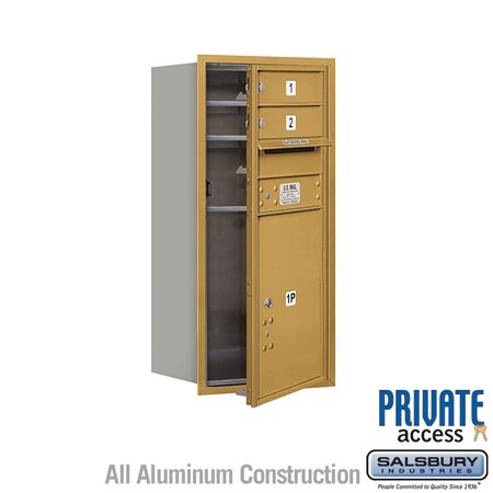 Salsbury Industries 3709S-02GFP gold horizontal mailbox private access