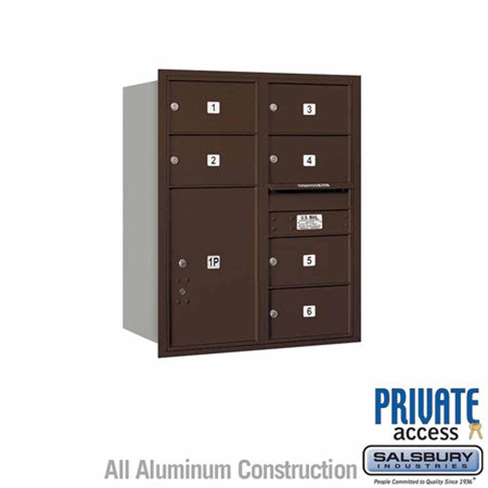 Salsbury Industries 3710D-06ZRP bronze horizontal mailbox private access