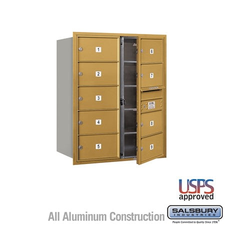 Salsbury Industries 3710D-09GFU gold horizontal mailbox usps access