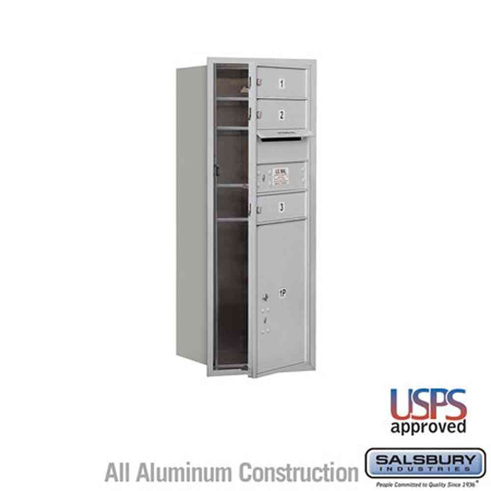 Salsbury Industries 3710S-03AFU aluminum horizontal mailbox usps access