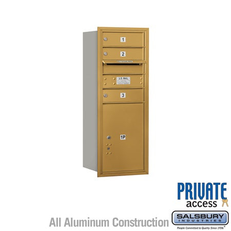 Salsbury Industries 3710S-03GRP horizontal mailbox private access, additional view