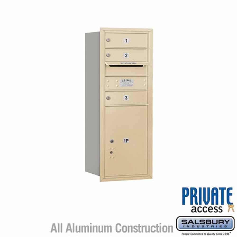 Salsbury Industries 3710S-03SRP sandstone horizontal mailbox private access