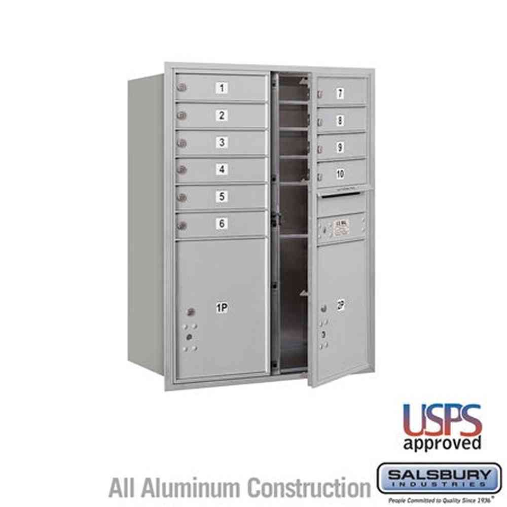 Salsbury Industries 3711D-10AFU aluminum horizontal mailbox usps access